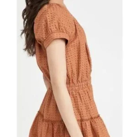 Revolve eberjey Portola Elise Eyelet Dress 100% Cotton Pecan Size Small - Picture 4 of 14